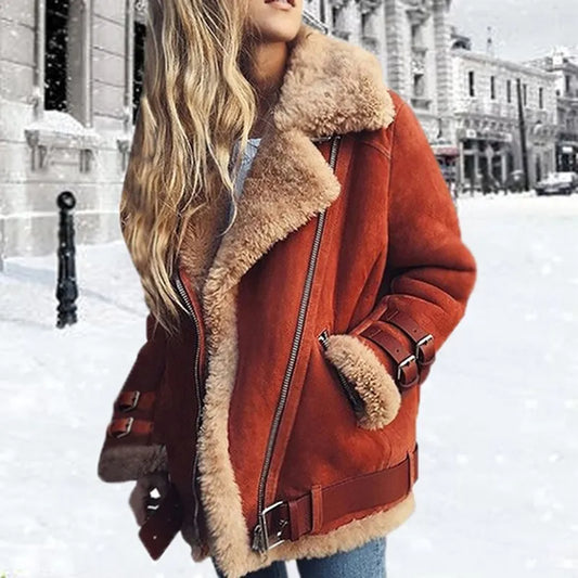 Double button winter trench coat for women, elegant and warm, perfect long outerwear for cold weather.