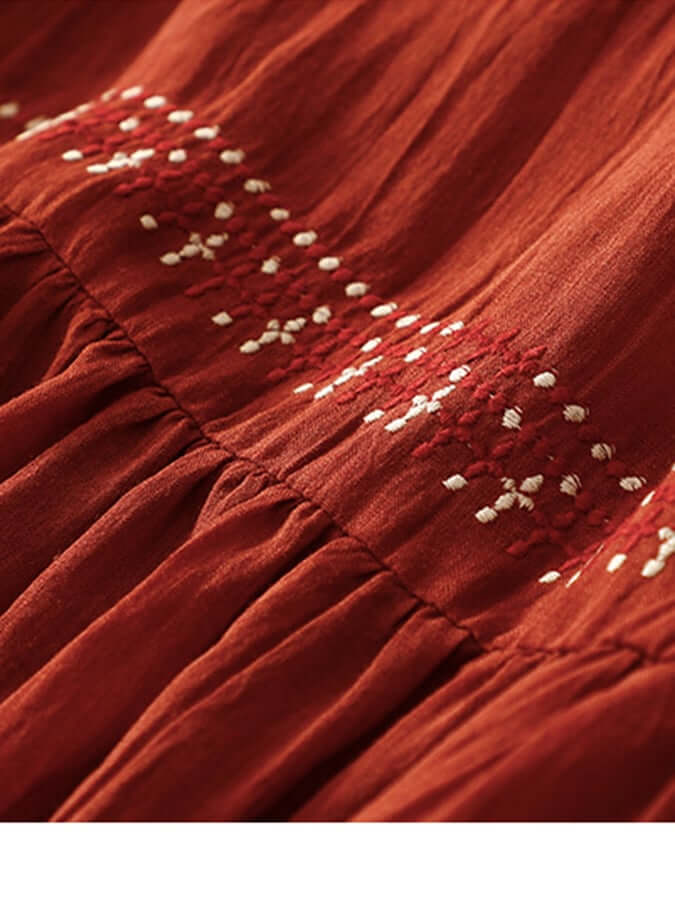 Women's embroidered loose fit dress for effortless summer style, a comfortable and versatile casual day outfit.