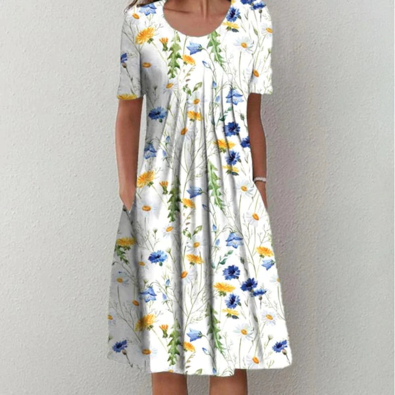 Versatile women's floral print dress, comfortable & chic; perfect for parties or daily use.