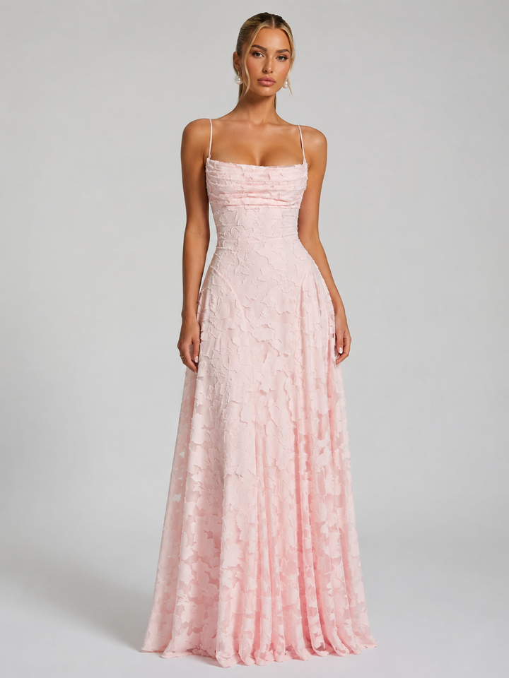 Women's elegant floral maxi dress. Flowy summer and beach dress, perfect for holidays and casual wear.