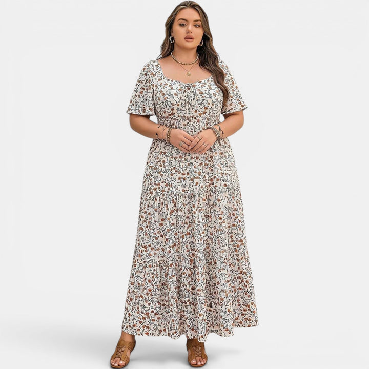 Comfortable and elegant floral maxi dress for women, perfect for summer days and evenings.