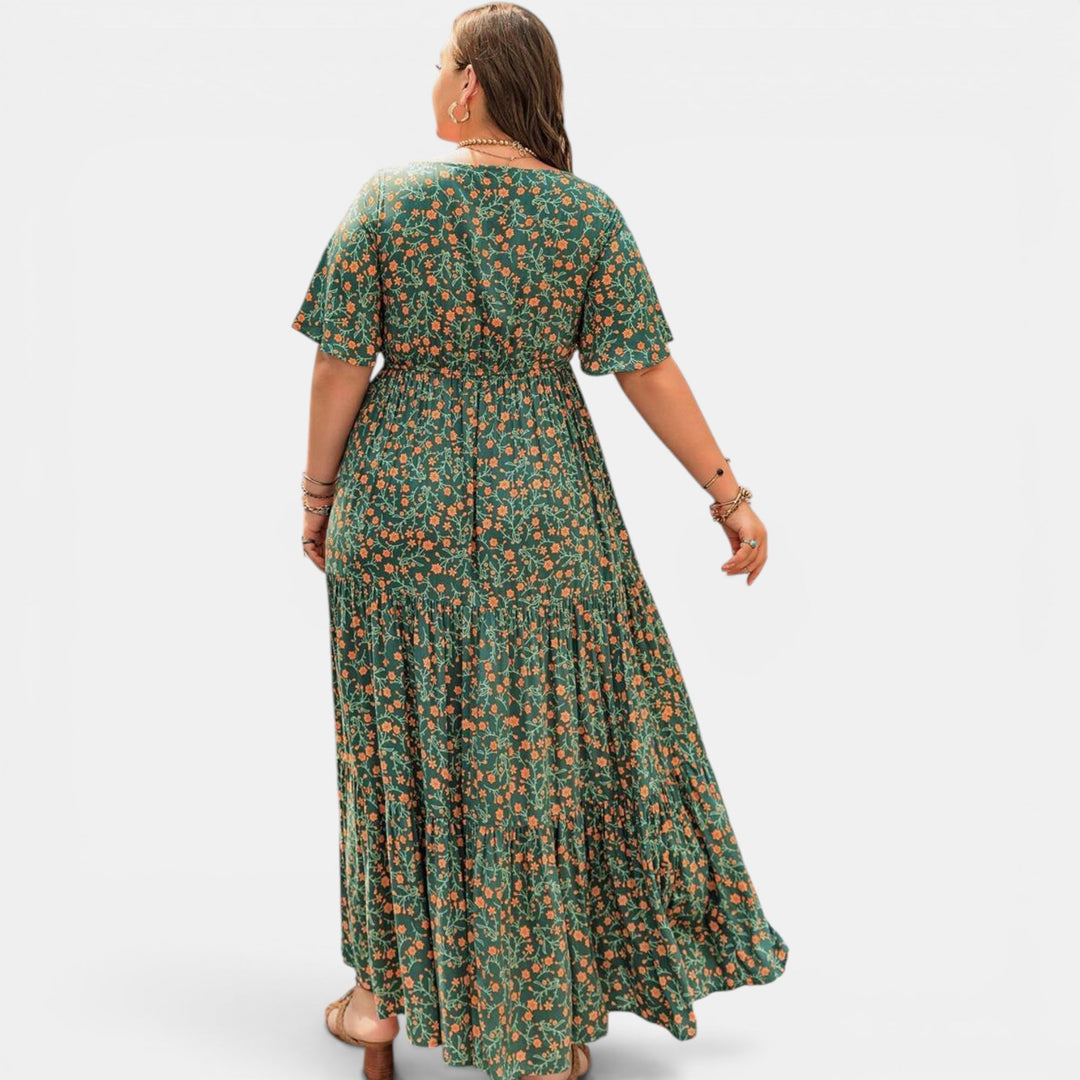 Elegant floral maxi dress, a women's summer must-have for casual or vacation wear. Beautiful.
