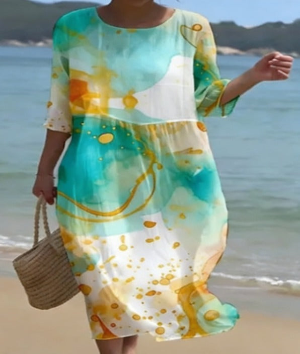 Comfortable women's floral maxi dress for effortless style. Versatile for casual outings or elegant parties.