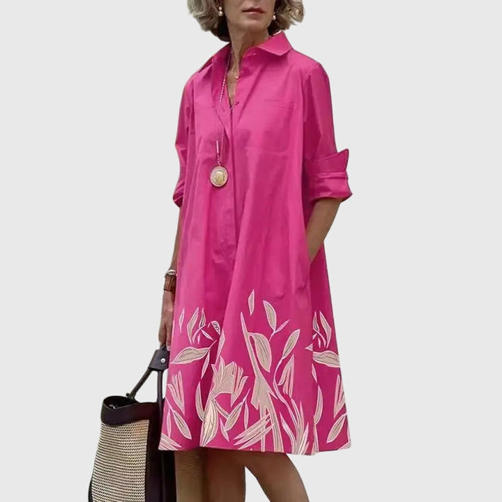 Ultra-comfortable women's flowy dress with pockets, perfect for all-day wear.