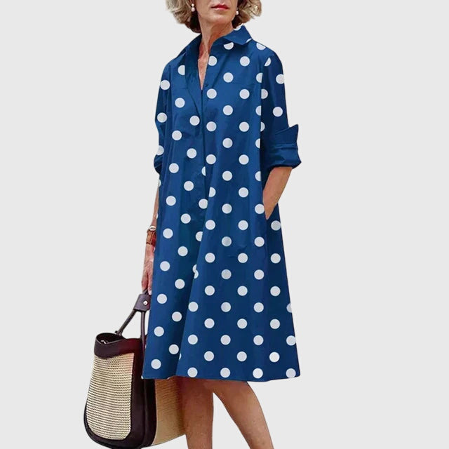 Everyday elegant flowy dress for women, comfortable and practical with pockets.