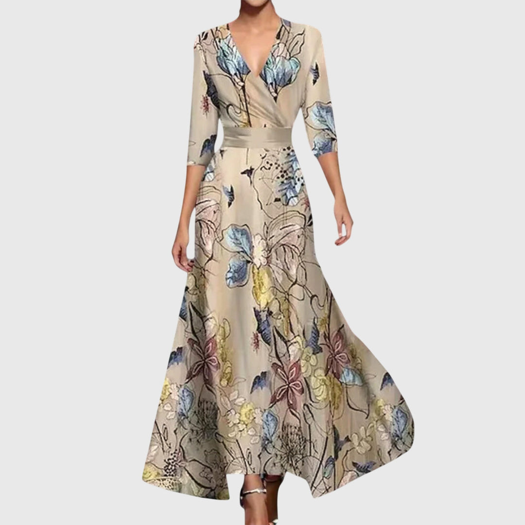 Stylish white long flowy maxi dress for women, offering an elegant and versatile look.
