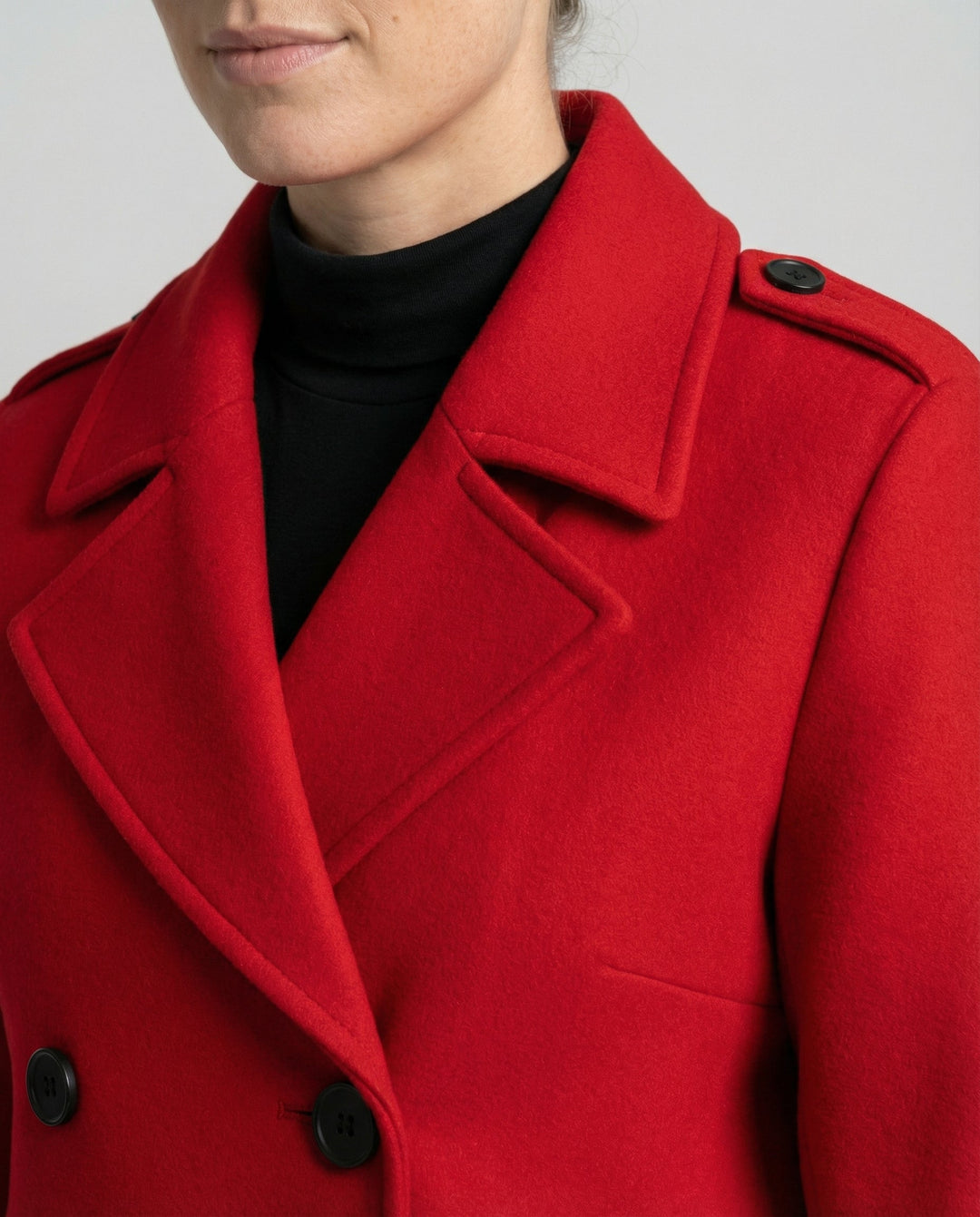 Winter essential: Women's full length double-breasted wool coat for elegant style