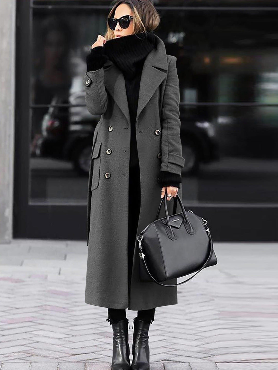 Versatile full length wool coat for women, ideal for everyday chic outerwear