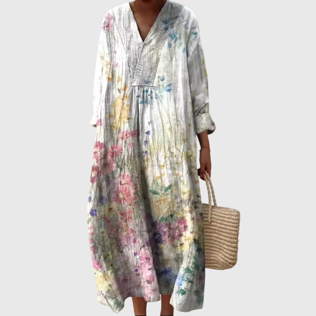 Modern geometric print women's dress, ideal for casual wear or as a chic party dress.