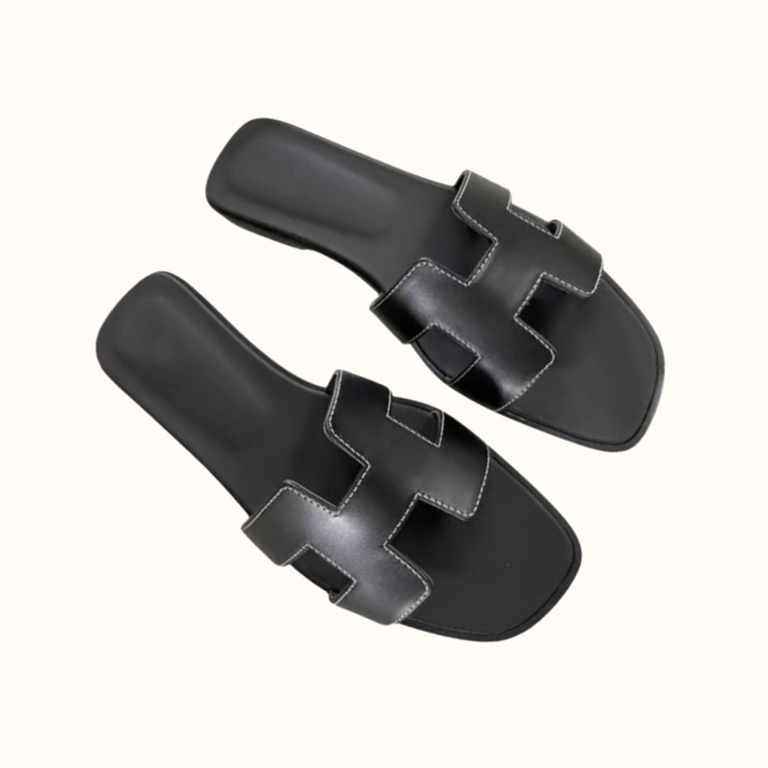 Chic H-profile sandals crafted from comfortable vegan leather for women