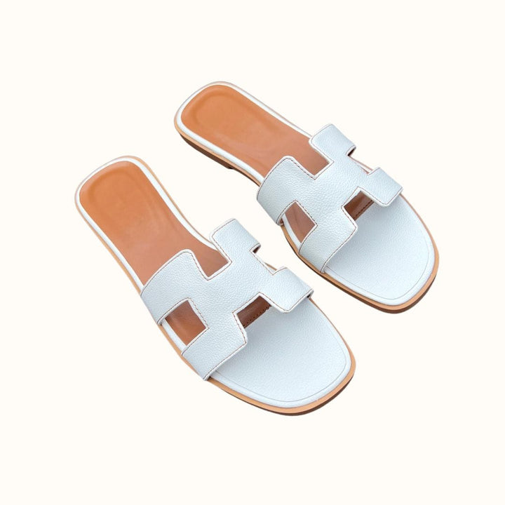Women's fashion H-profile sandals, elegant vegan leather choice