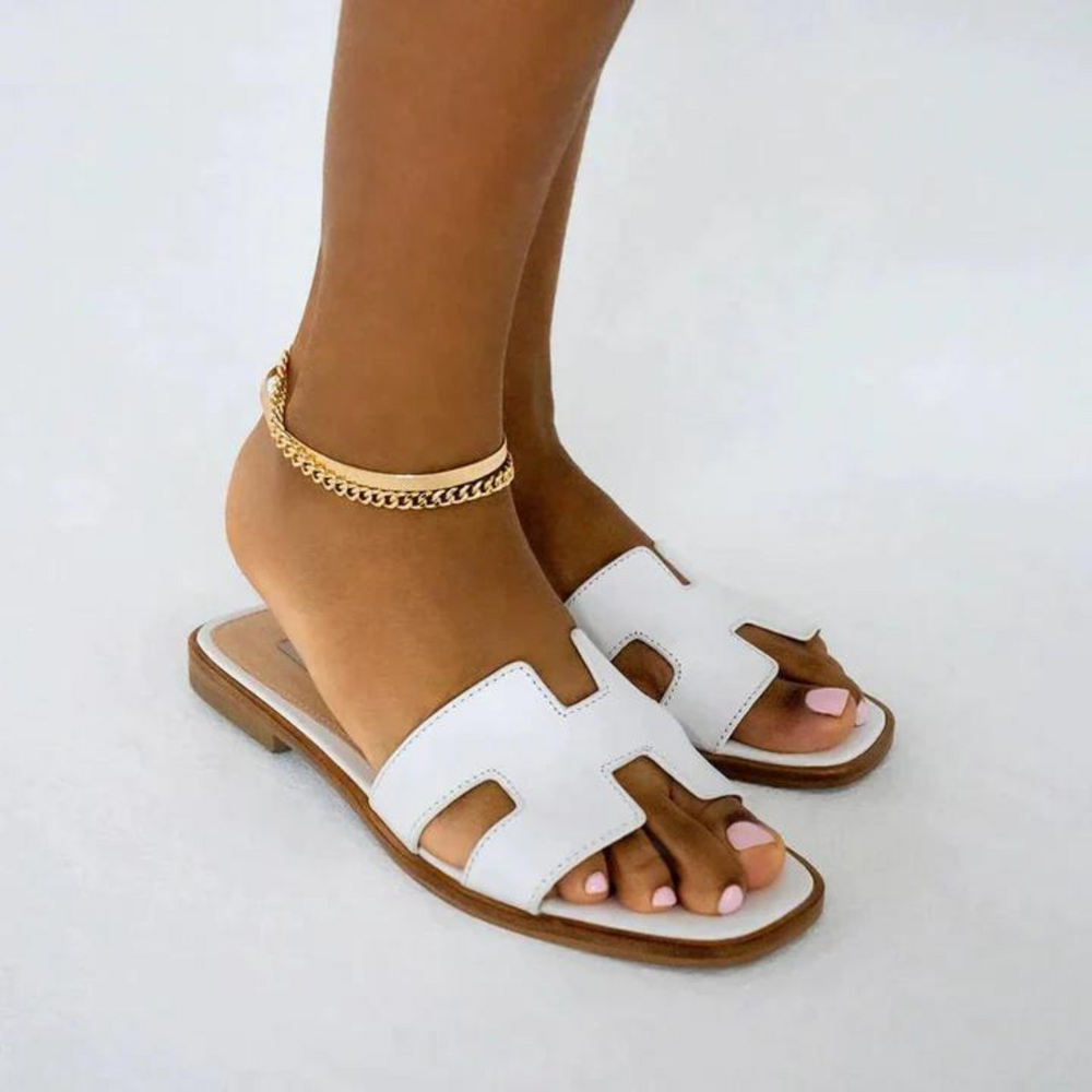 Stylish H-profile vegan leather sandals for women, casual wear