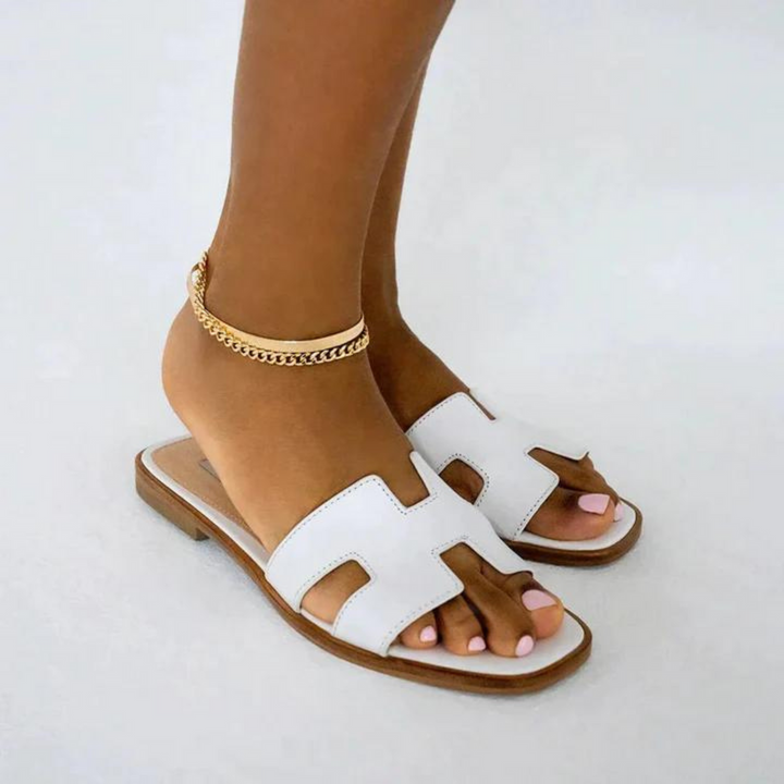 Stylish H-profile vegan leather sandals for women, casual wear