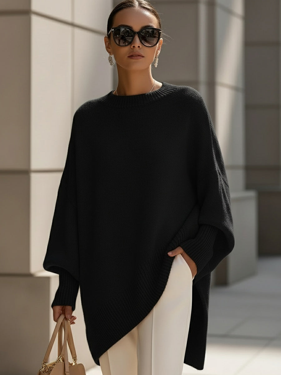 Sophisticated women's jumper. Chic knit pullover, a comfortable top for elegant everyday wear.