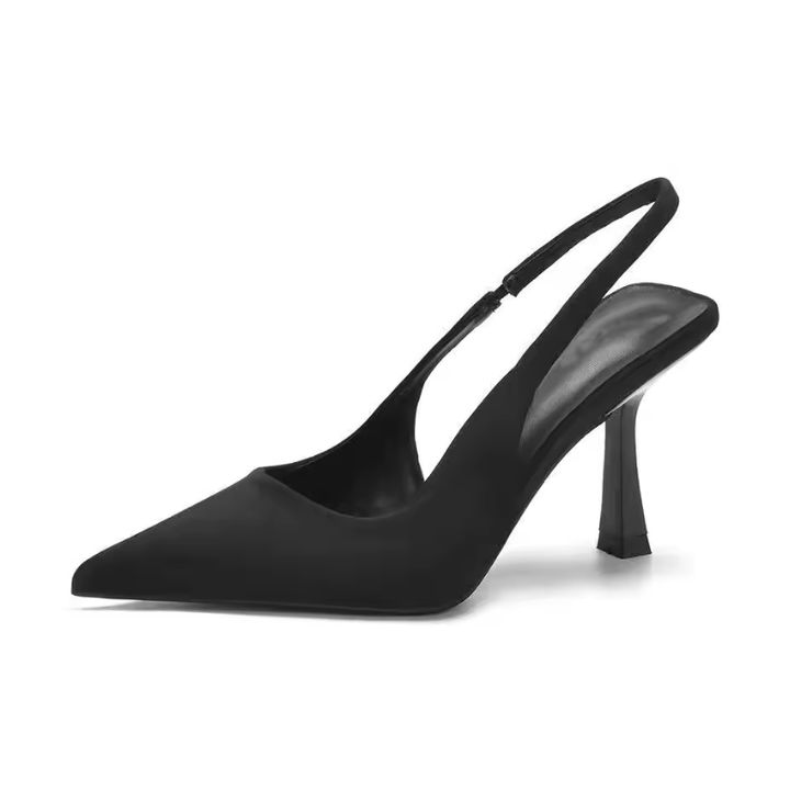 Women's elegant kitten heel slingbacks with a sleek pointed toe, perfect for office wear or formal events.