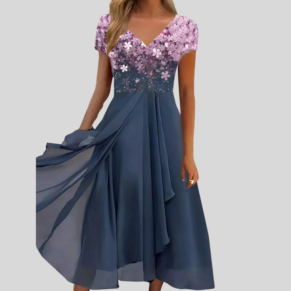 Stylish women's statement dress in a sophisticated knee-length cut.