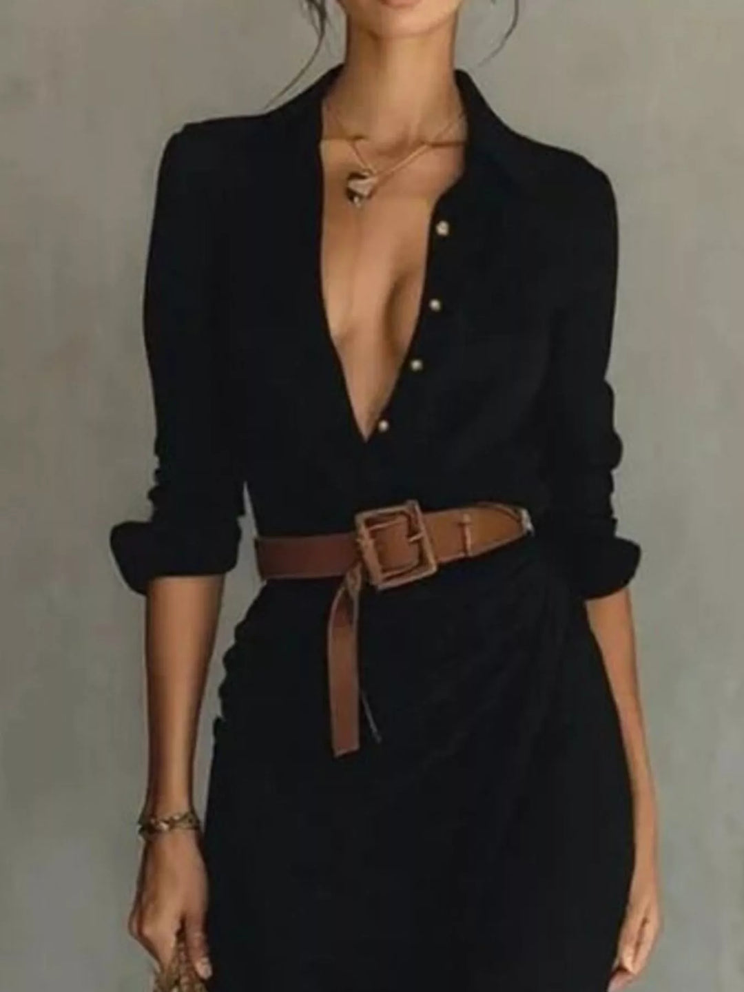 Simple yet elegant long sleeve belted maxi dress for women, offering versatile & modest fashion.