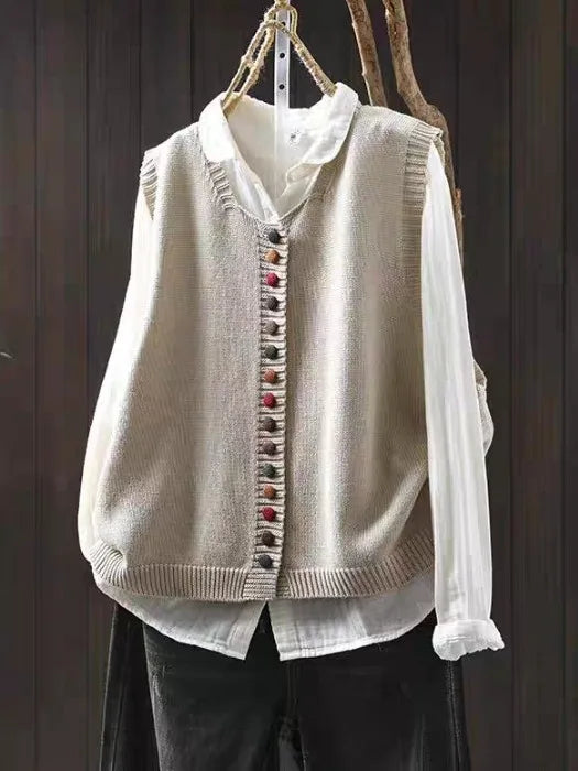 Women's elegant long sleeve knit cardigan. Versatile everyday outerwear for stylish layering.