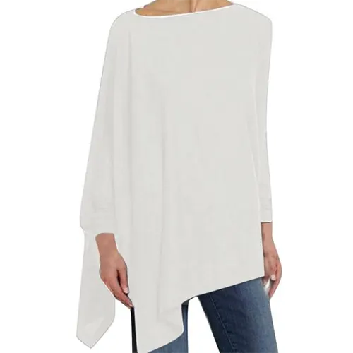 Modern elegant long sleeve top for women. Perfect for casual wear, workwear, and autumn style. Effortless chic look.