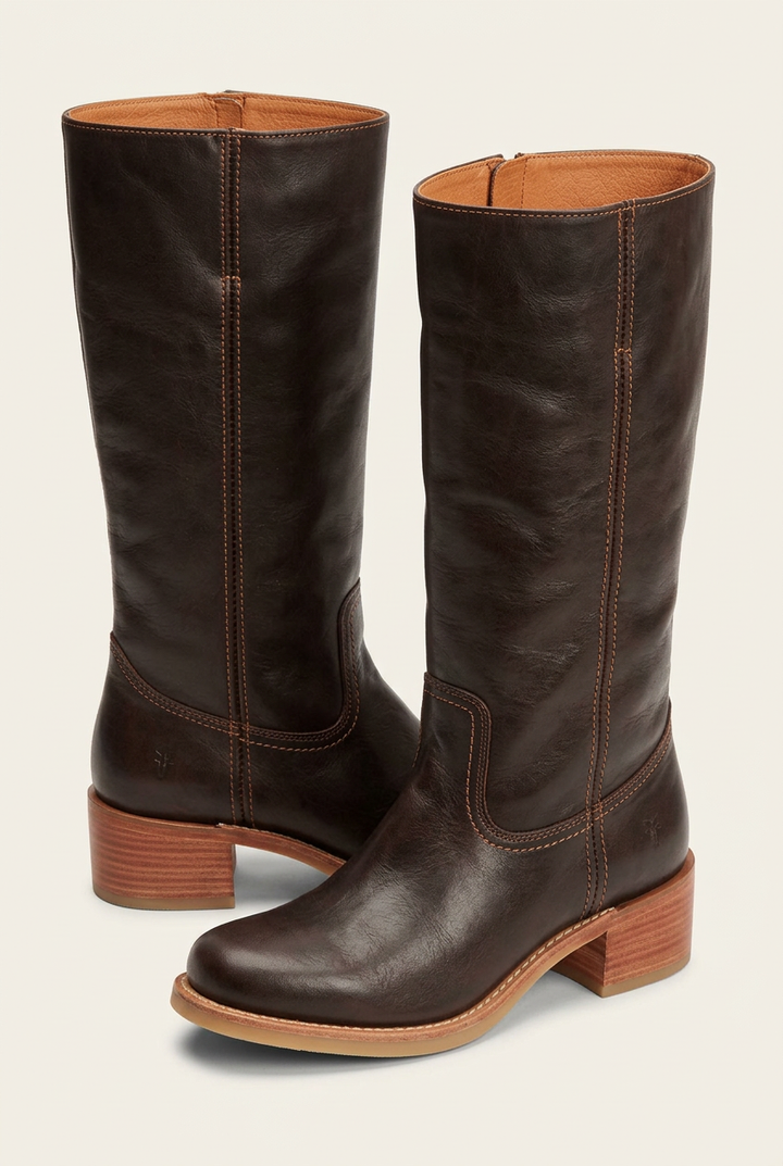 Premium look women's mid-calf boots, block heel, closed toe, elegant & stylish for everyday.