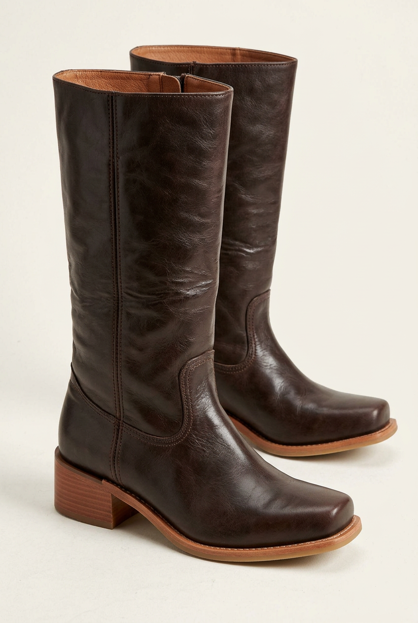 Comfortable & elegant women's mid-calf boots, closed toe, block heel, available in multiple colors.