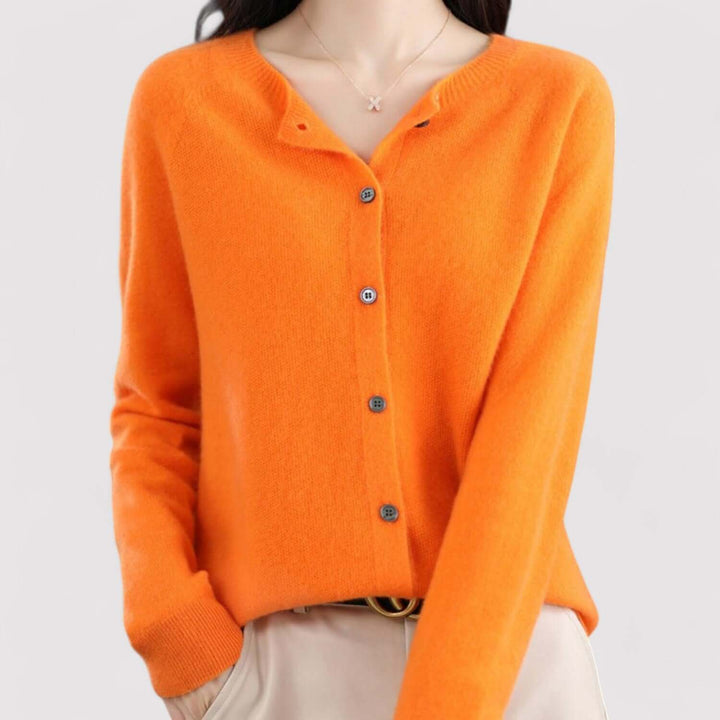 Womens apparel: Elegant open-neck cardigan. Comfortable long sleeve knitwear, perfect for everyday style.