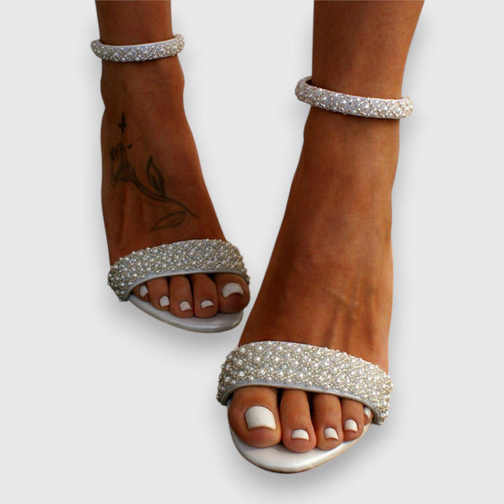 Comfortable women's open toe high heel sandals with a supportive block heel, ideal for day-to-night wear.