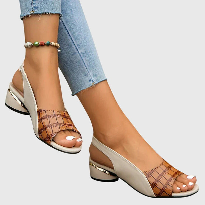 Versatile women's elegant open-toe sandals with comfortable block heels, excellent for summer footwear.