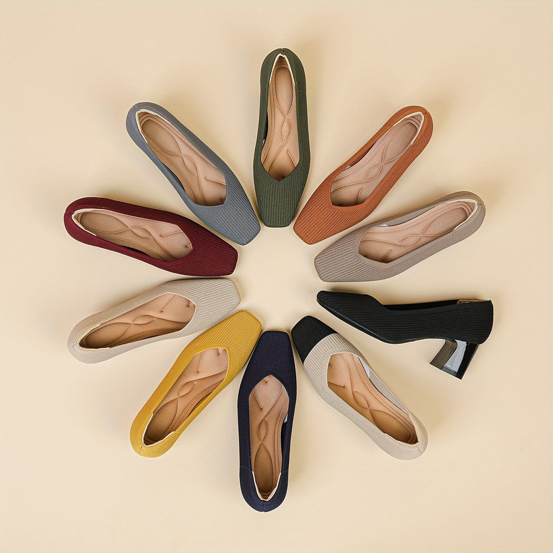 Chic women's comfort heels, stable and cushioned, perfect for work or daily wear.
