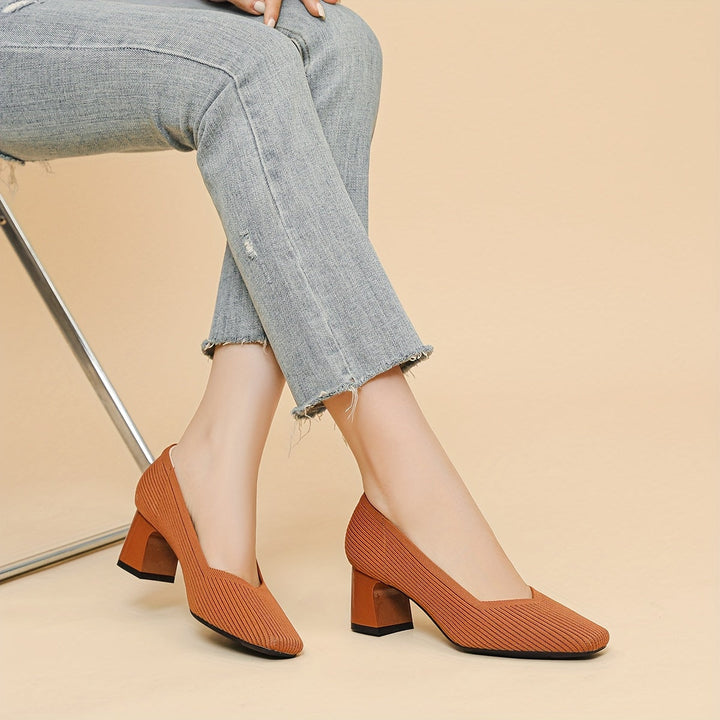 Black women's comfort heels, designed with orthopedic arch support for daily elegance.