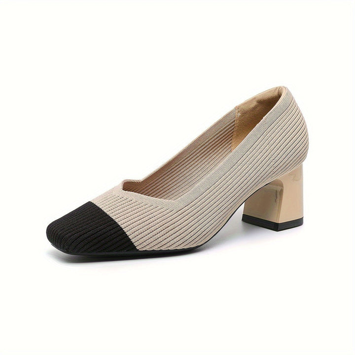 Tan women's orthopedic heels, stable and chic, ideal for work and dress occasions.