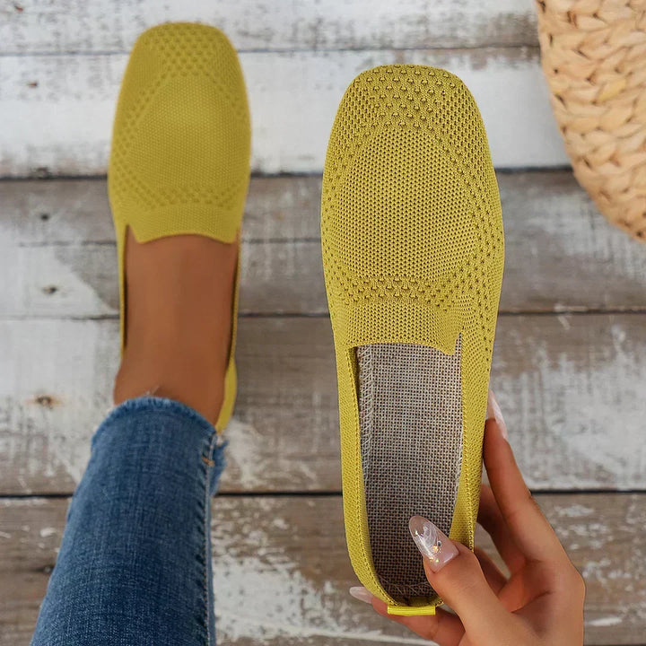 Breathable, soft material of women's elegant orthopedic shoes, ensuring comfort for sensitive feet all day.