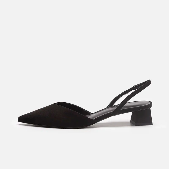 Women's elegant pointed toe kitten heel slingbacks, perfect low heel shoes for sophisticated workwear & special occasions.
