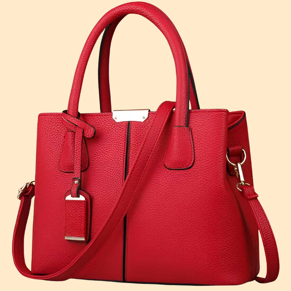 Stylish solid color soft leather handbag for women, perfect for formal or casual wear.