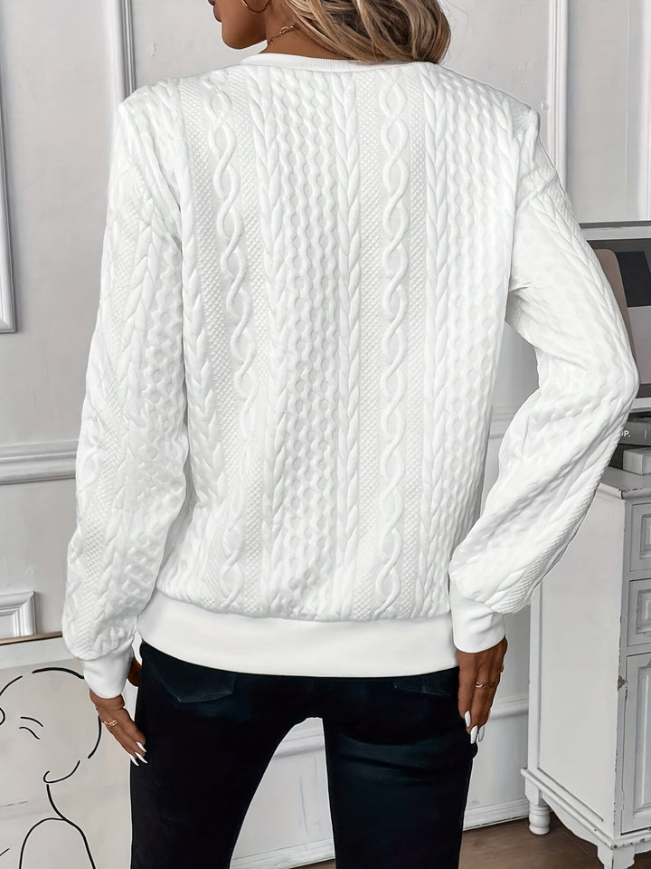 Women's elegant quarter zip sweater in soft knit, perfect for fall fashion.