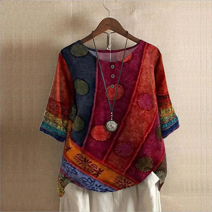 Versatile and fashionable women's top with elegant round neck design.