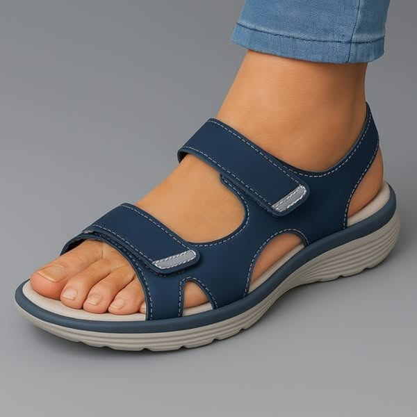 Stylish women's slip-on flat sandals, perfect for beach, vacation & everyday summer comfort.