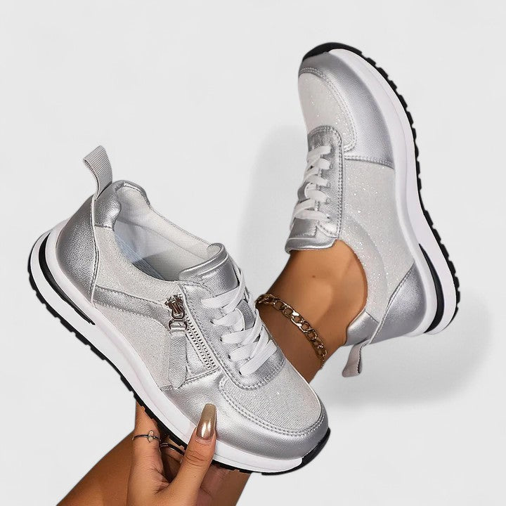 Women's elegant slip-on sneakers with arch support, perfect for comfortable daily wear & walking.