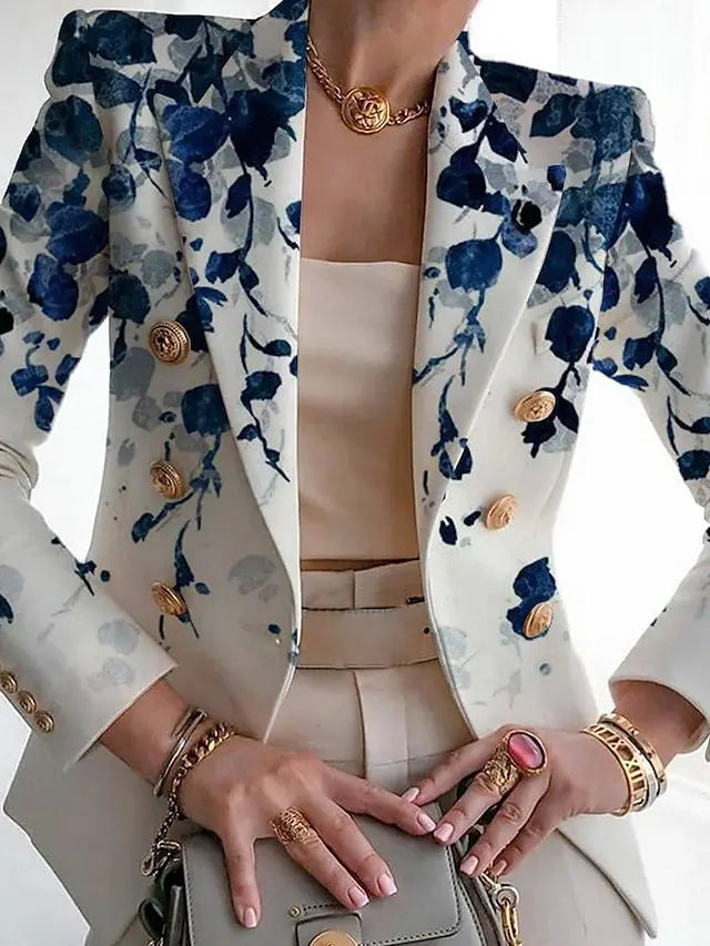 Model wearing the women's tailored fit blazer for a stylish casual outfit.