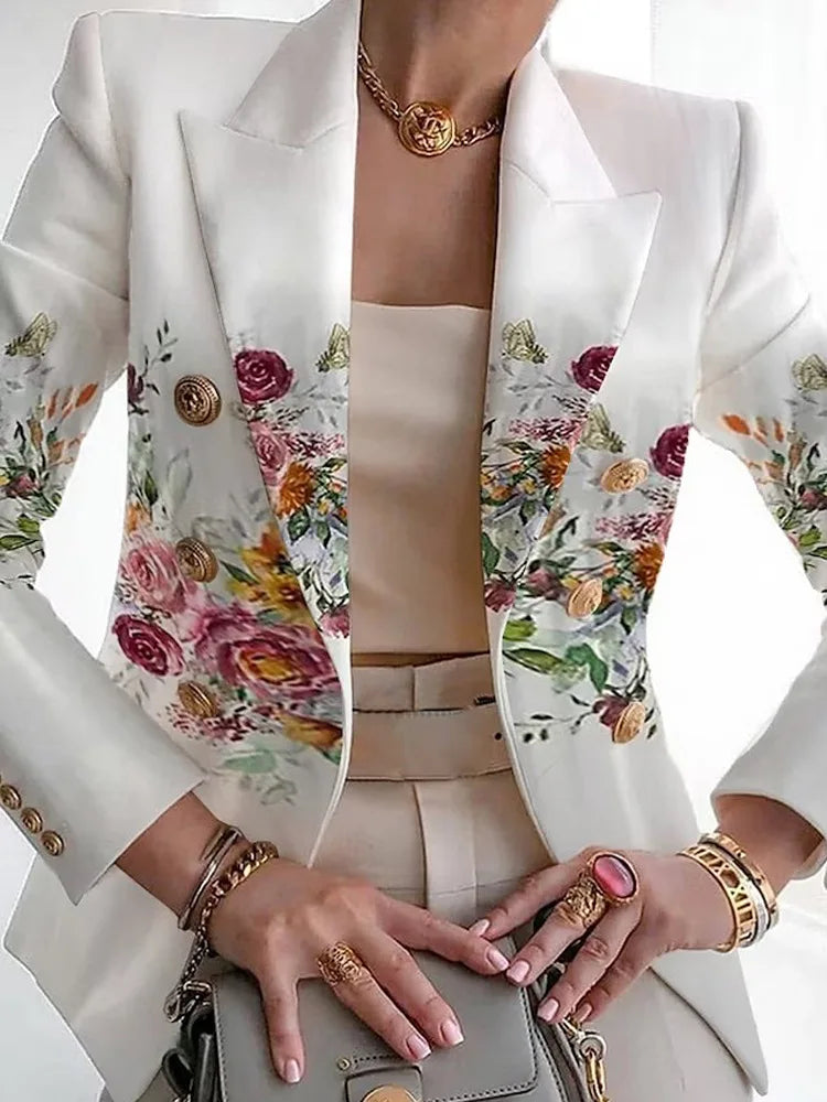 A professional woman confidently wearing the stretch workwear blazer.