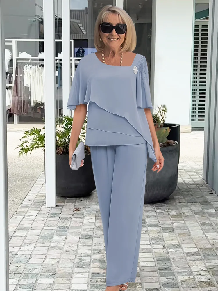 Women's elegant summer co-ord set in a chic, comfortable two-piece design, perfect for versatile warm-weather outfits.