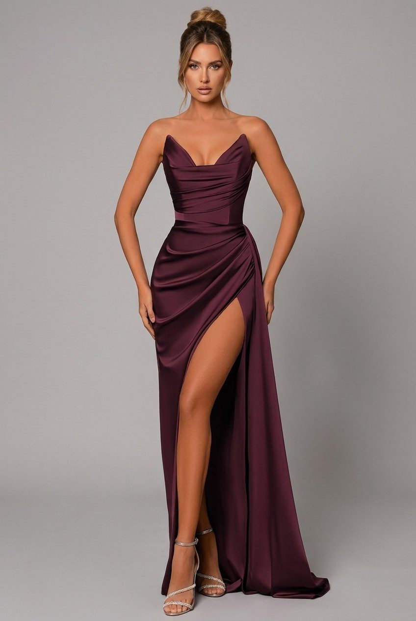 Women's elegant sweetheart neckline maxi dress, perfect for formal events, evening wear, or prom.