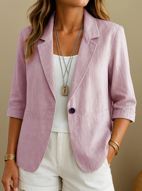 Women's elegant tailored blazer in a classic fit, perfect for everyday wear, professional office, or chic layering.