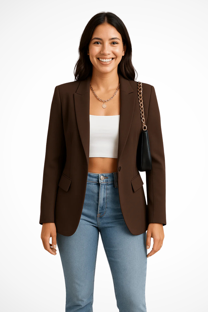 Professional women's blazer. Elegant, chic tailored jacket, perfect outerwear for office, meetings & formal occasions.