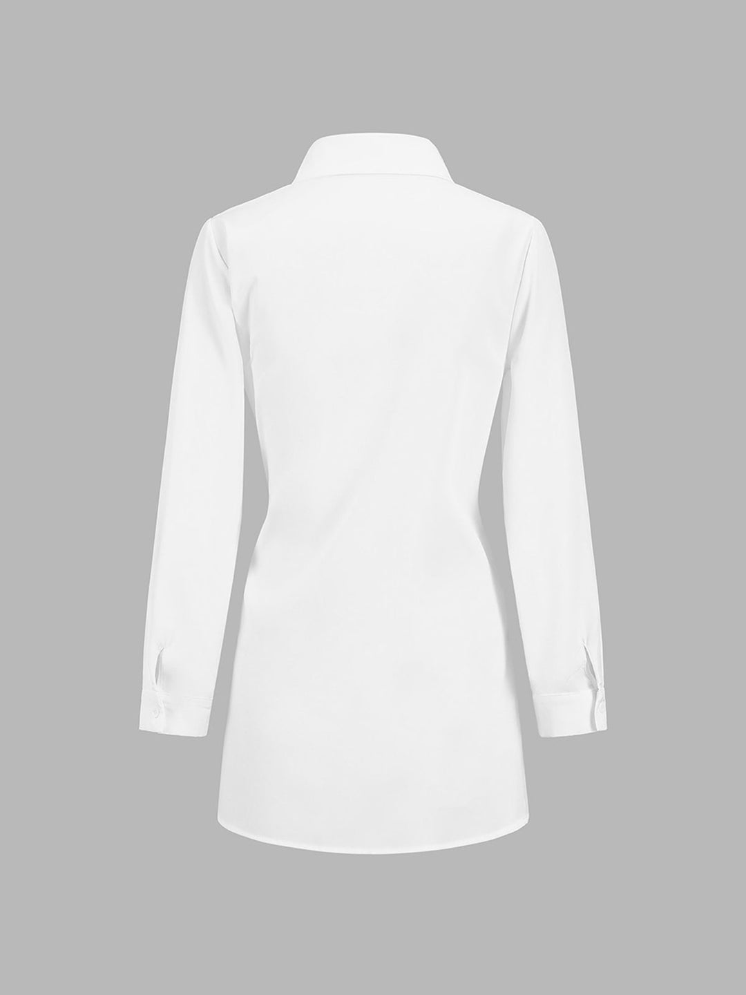 Stylish black women's tie waist shirt, long sleeve, an elegant wardrobe staple for versatile fashion.