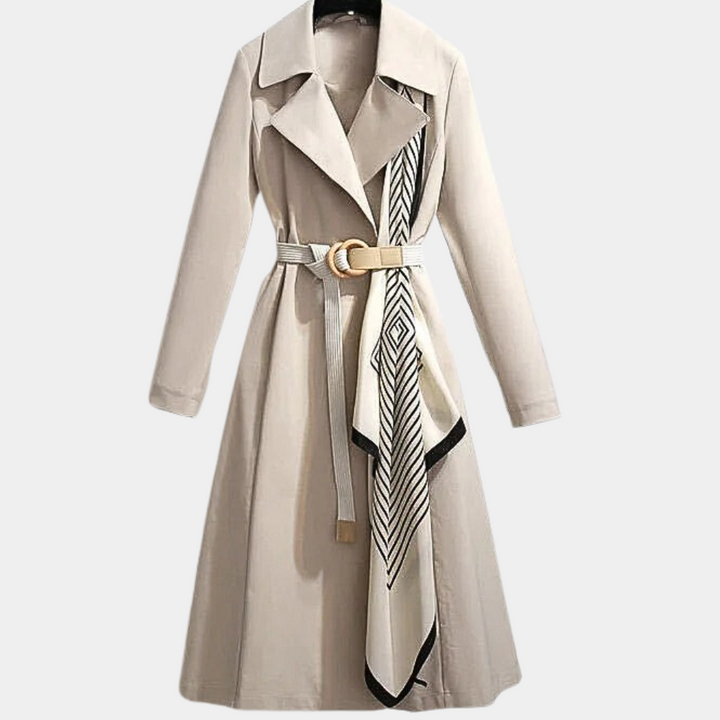 Elvoria UK20251120: Elegant women's trench coat with a detachable belt for versatile styling.