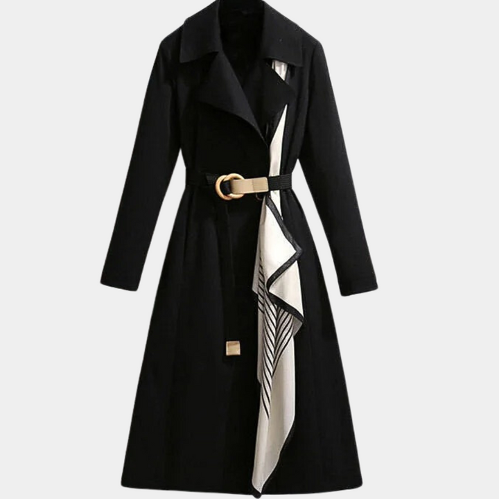 Stay stylish and warm in this versatile belted trench coat, a must-have for women's fashion.