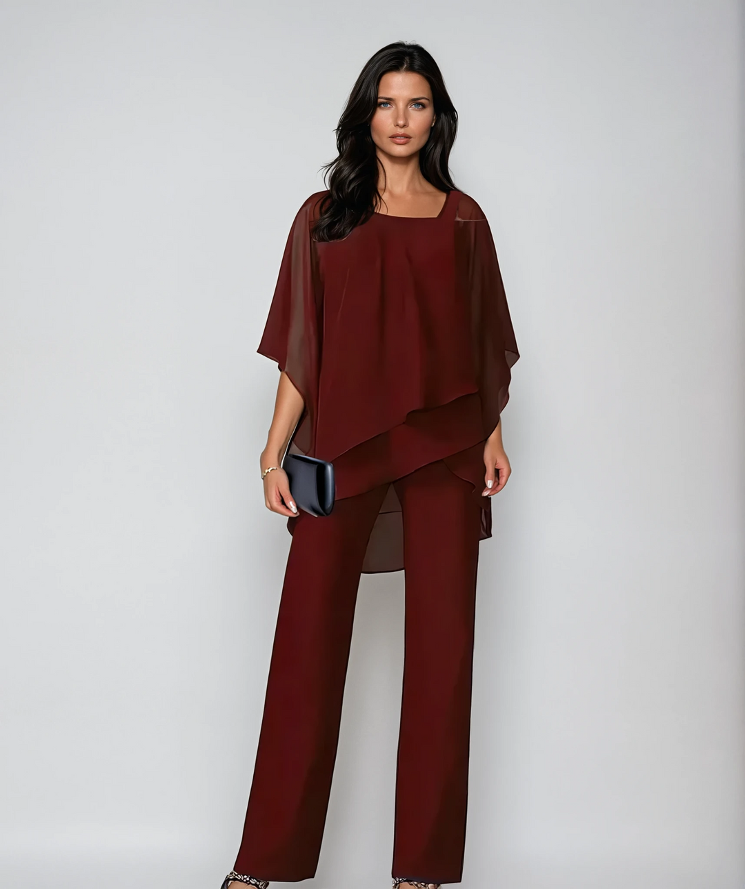 Chic women's two-piece layered set, incredibly comfortable & flowy, great for summer casual looks or elegant events.