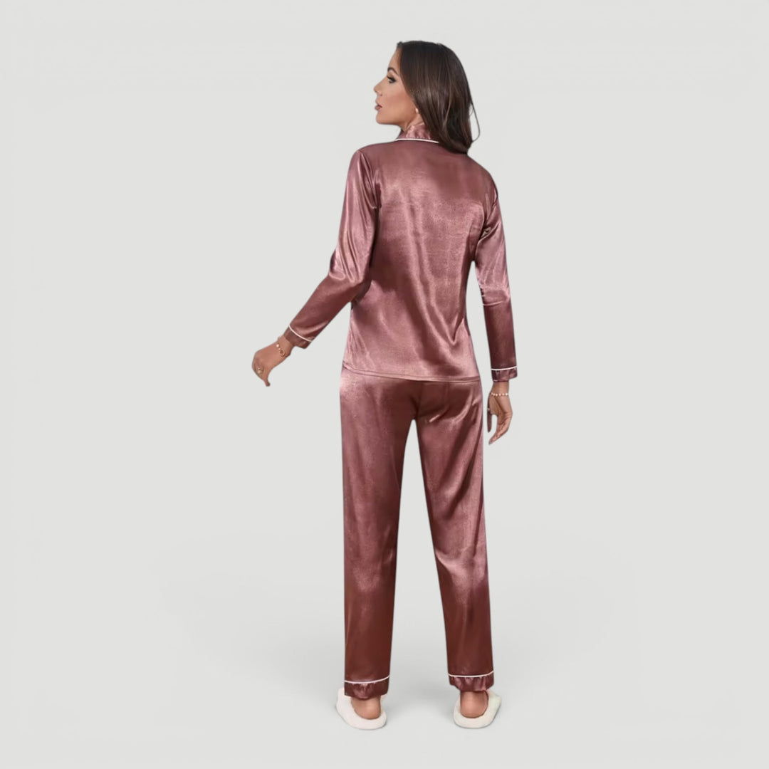 Women's soft two-piece pajamas for elegant nightwear and comfortable lounge moments.