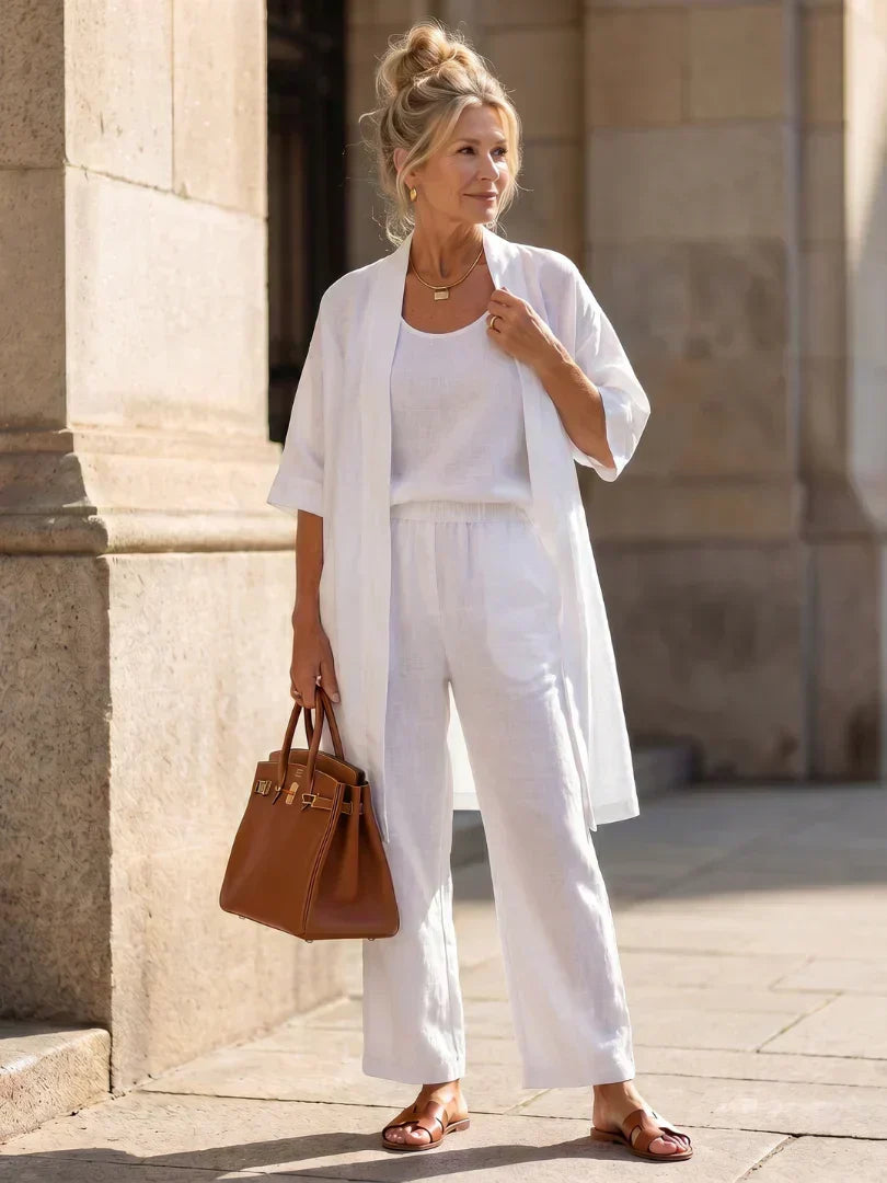 Comfortable women's loungewear set, an elegant two-piece for summer fashion.